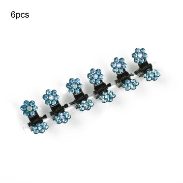 6/12pcs Crystal Rhinestone Flower Hair Claws Clamps Hairgrip Accessories Hairpins Hair Clips Jewelry for Women Bridal Kids Girl daiiibabyyy